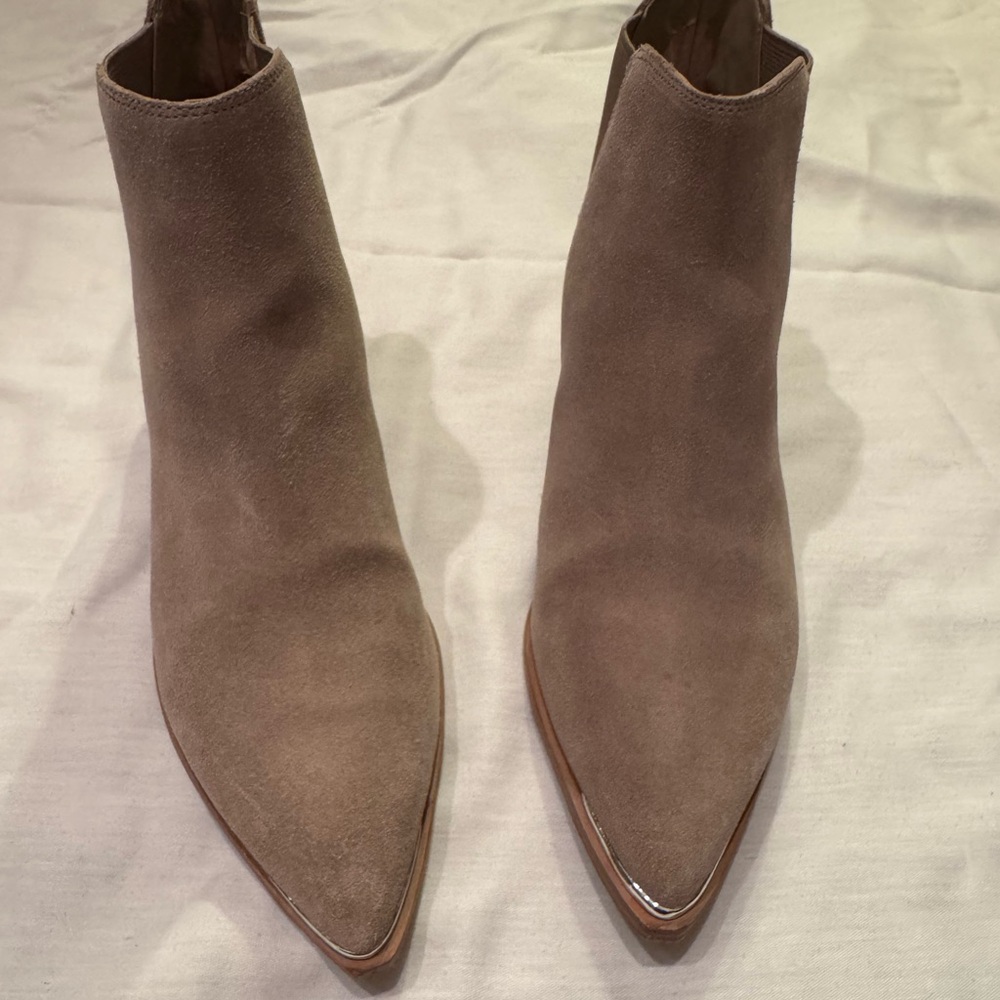 Marc Fisher Yale Tan Suede Ankle Boots - Picture 4 of 7